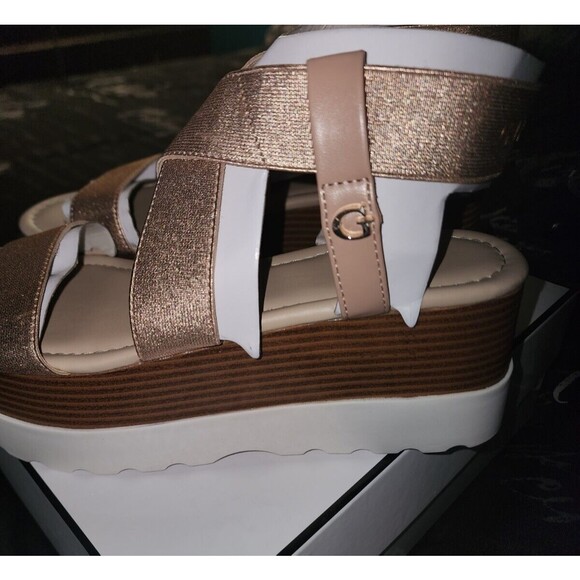 Guess Berty Platform Sandals Rose Gold Metallic 9 M - Picture 5 of 12